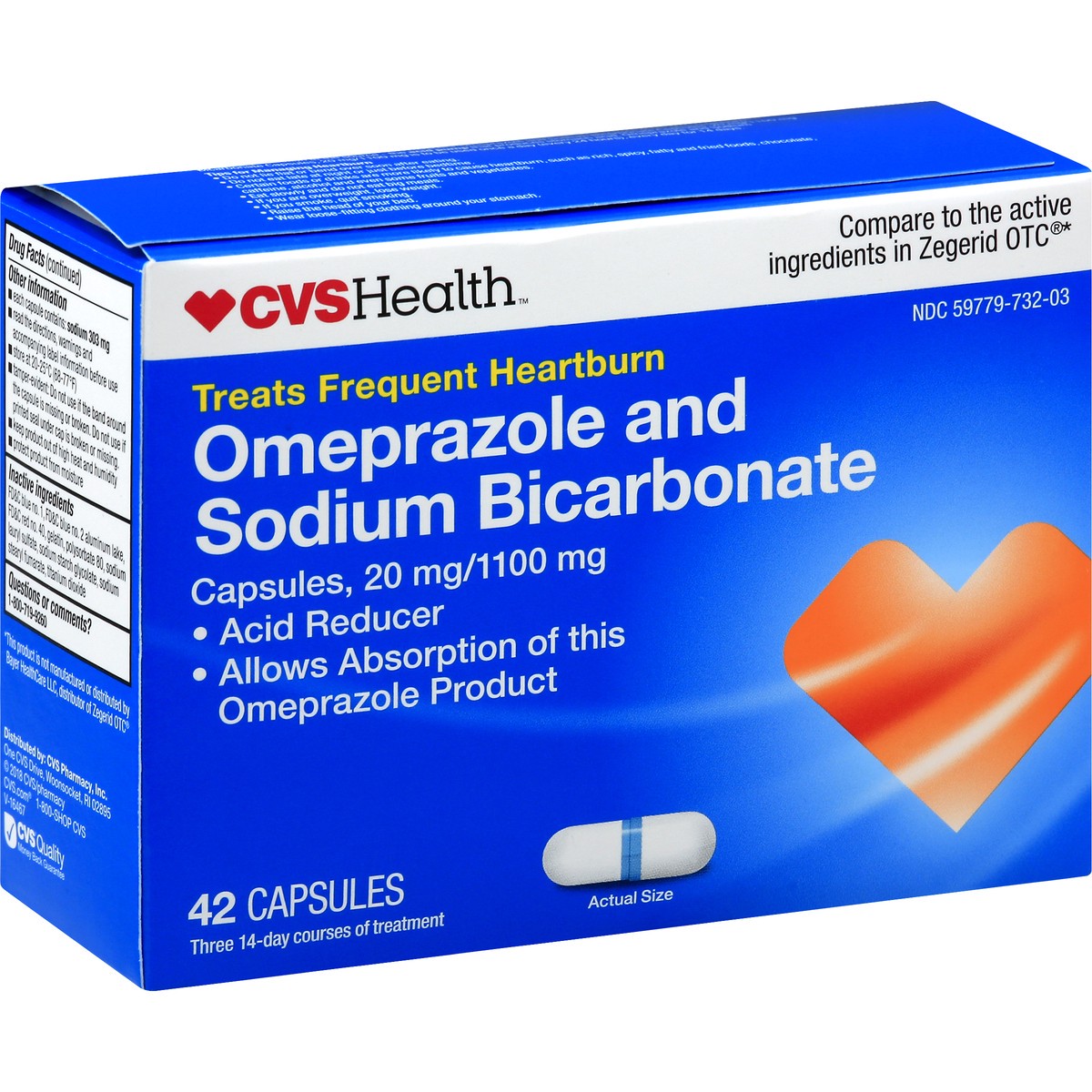 slide 2 of 11, CVS Health Omeprazole Sodium Bicarbonate Capsules, 42Ct, 42 ct