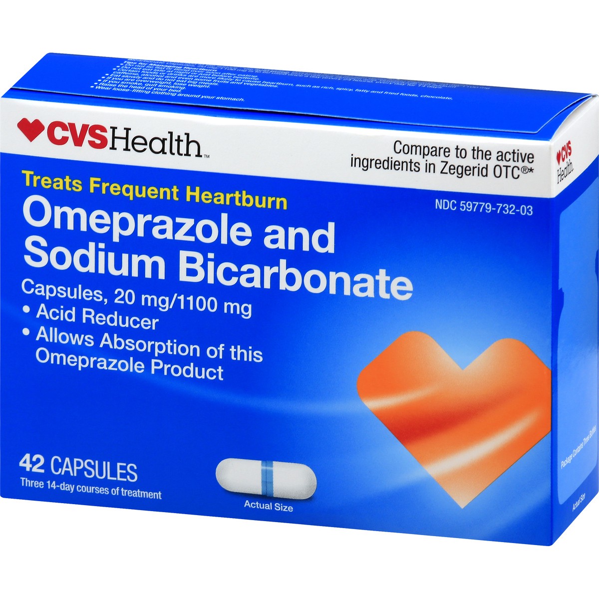 slide 8 of 11, CVS Health Omeprazole Sodium Bicarbonate Capsules, 42Ct, 42 ct