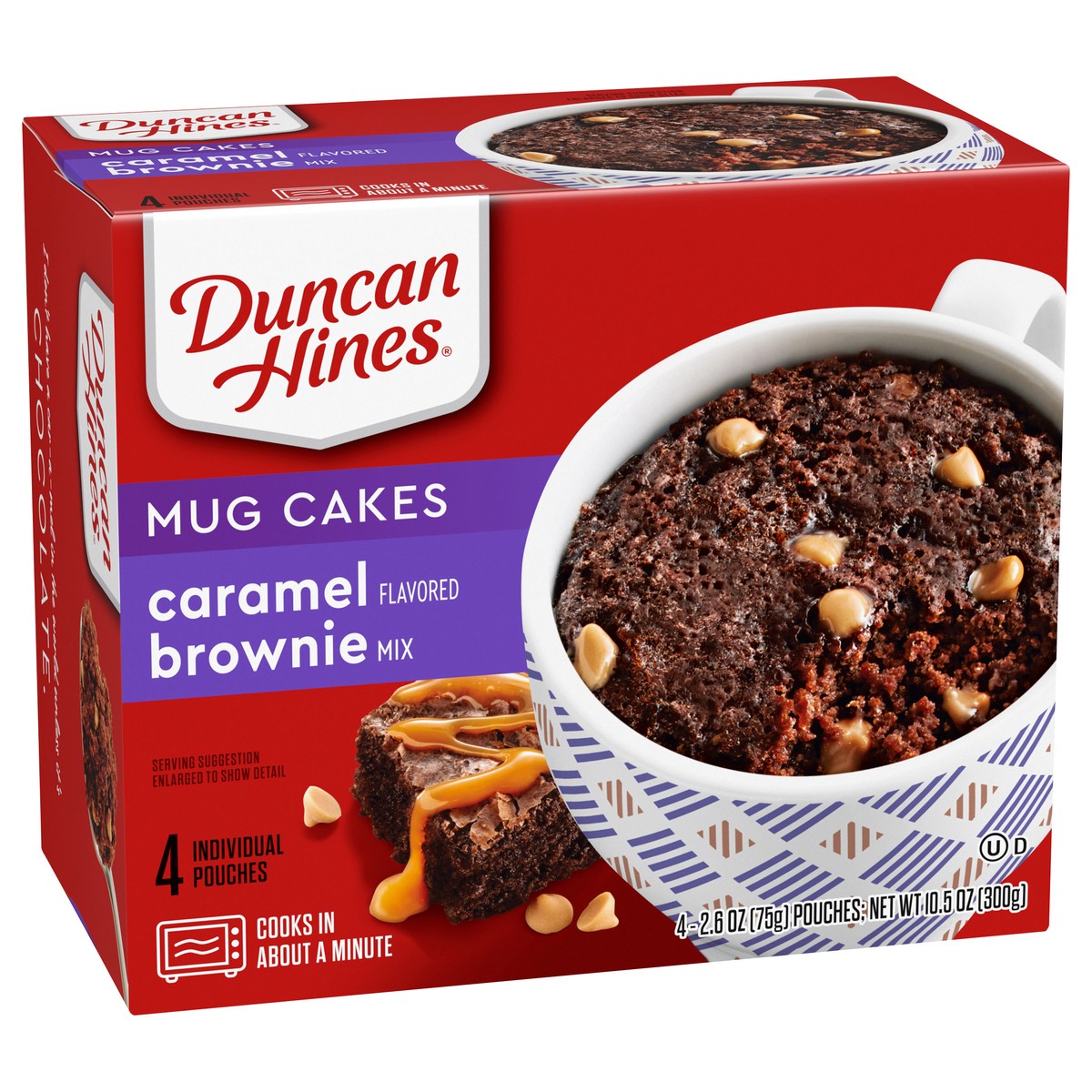 slide 3 of 9, Duncan Hines Caramel Flavored Brownie Mug Cakes 4 ea, 4 ct