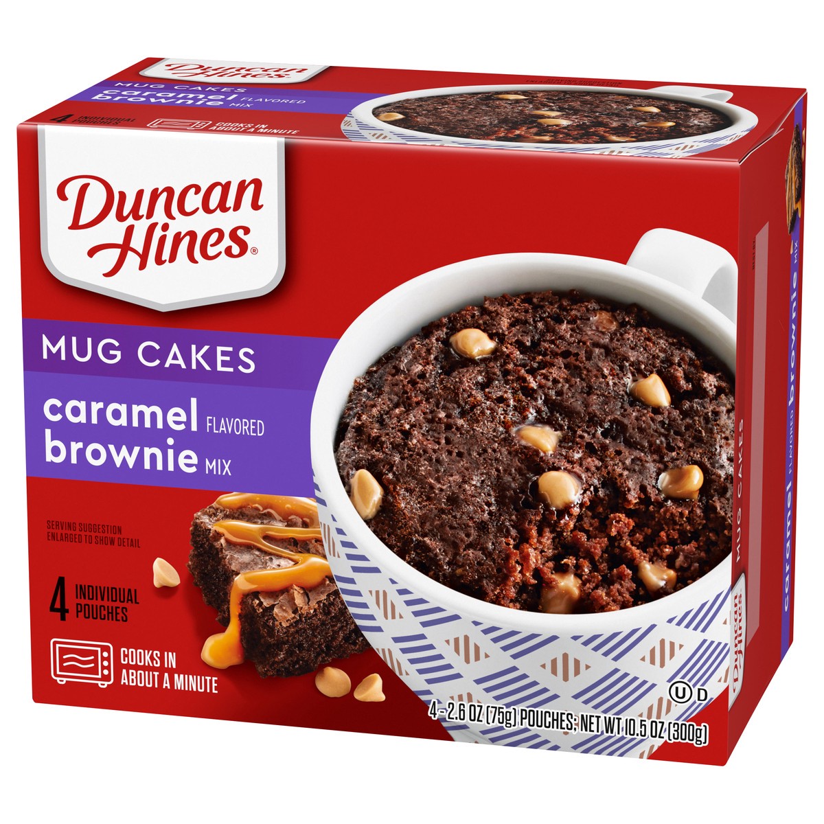 slide 8 of 9, Duncan Hines Caramel Flavored Brownie Mug Cakes 4 ea, 4 ct