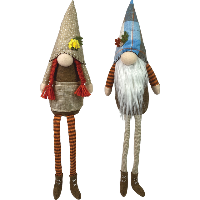 slide 1 of 1, Fall Sitting Gnome W Dangle Legs, 1 ct