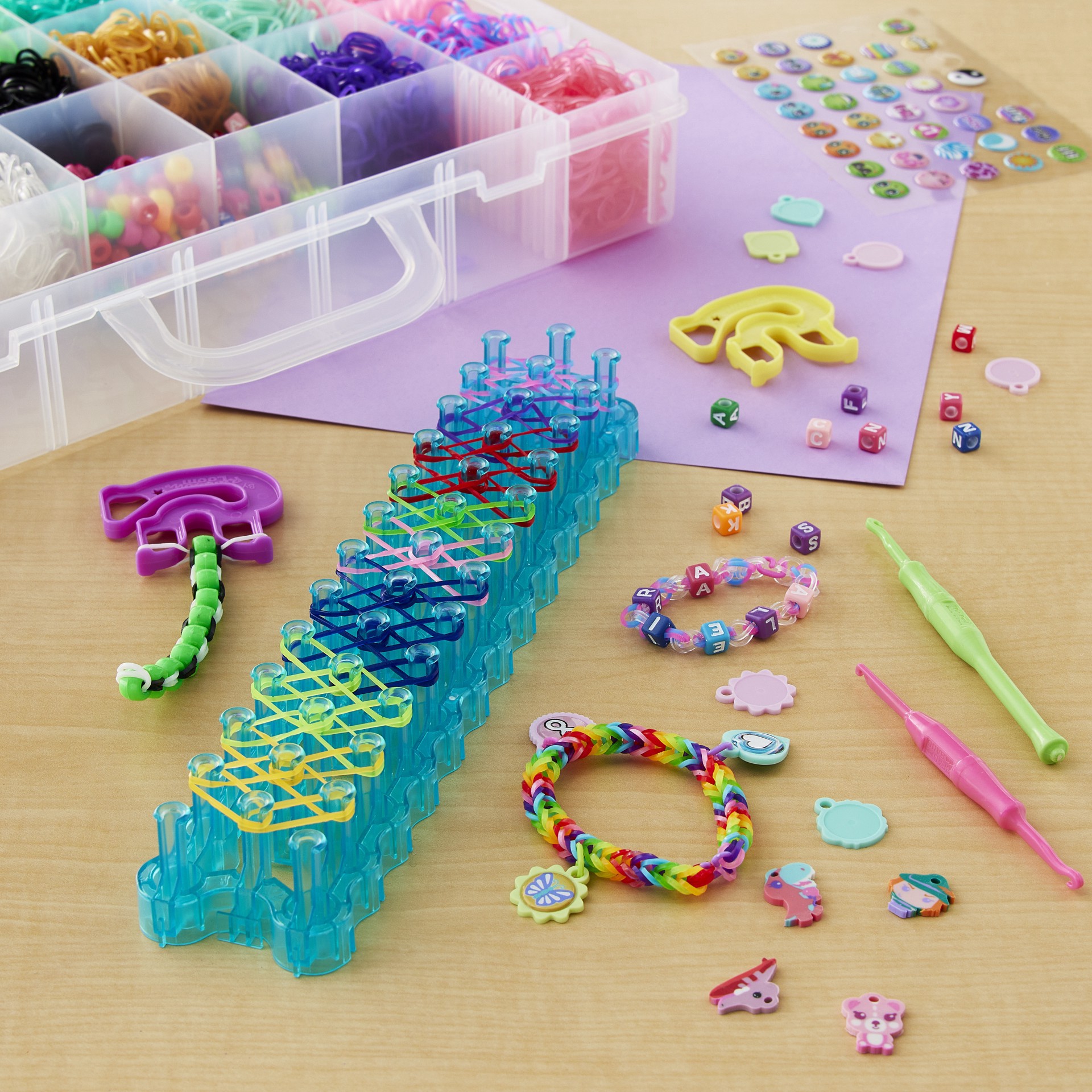 slide 3 of 3, Rainbow Loom Mega Combo Set Loomi-Pals & Sticker Pendants Bracelet Making Kit, 1 ct