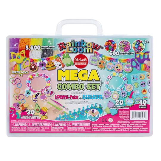 slide 1 of 3, Rainbow Loom Mega Combo Set Loomi-Pals & Sticker Pendants Bracelet Making Kit, 1 ct