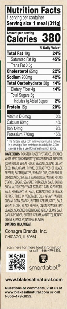 slide 4 of 4, Blake's Country Fried Chicken Frozen Meal, 11 oz