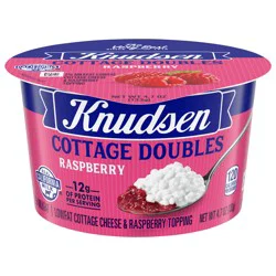 Knudsen Cottage Doubles Lowfat Cottage Cheese & Raspberry Topping with 2% Milkfat, 4.7 oz