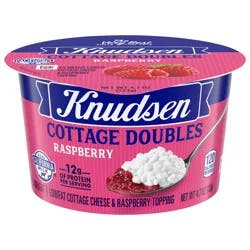 Knudsen Cottage Doubles Lowfat Cottage Cheese & Raspberry Topping with 2% Milkfat, 4.7 oz
