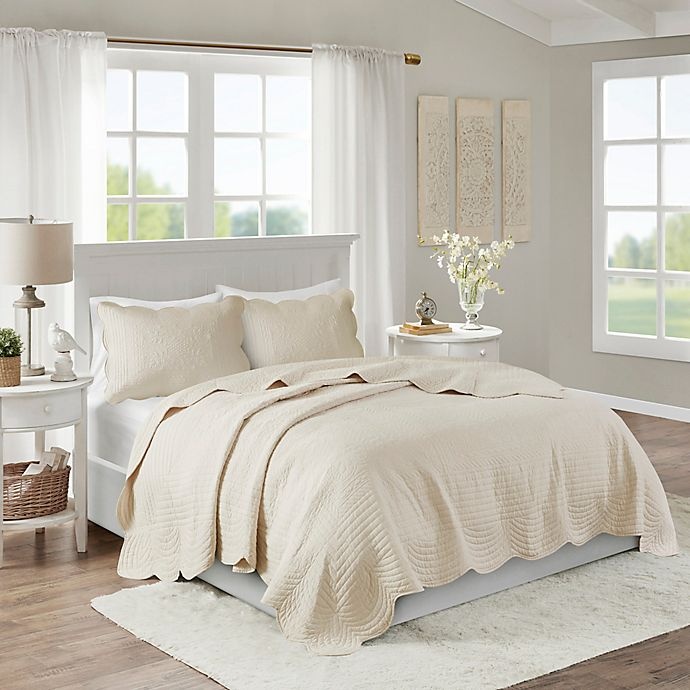 slide 1 of 5, Madison Park Tuscany King/California King Coverlet Set - Ivory, 3 ct