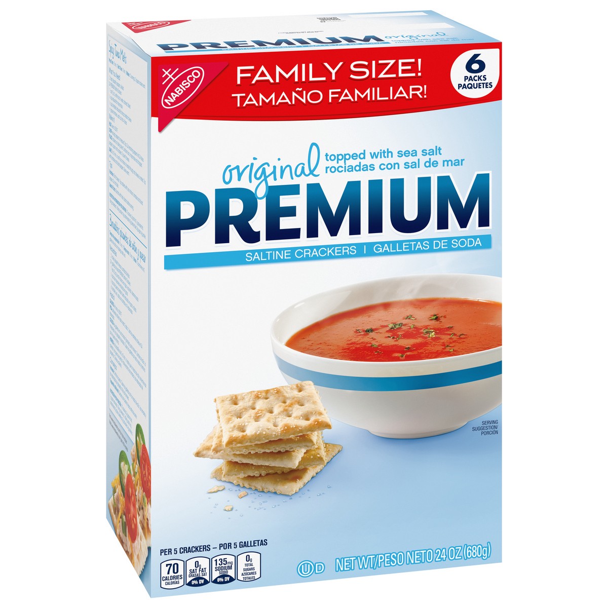 slide 2 of 9, Nabisco Family Size Premium Crackers, 24 oz