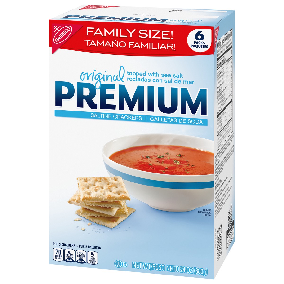 slide 3 of 9, Nabisco Family Size Premium Crackers, 24 oz