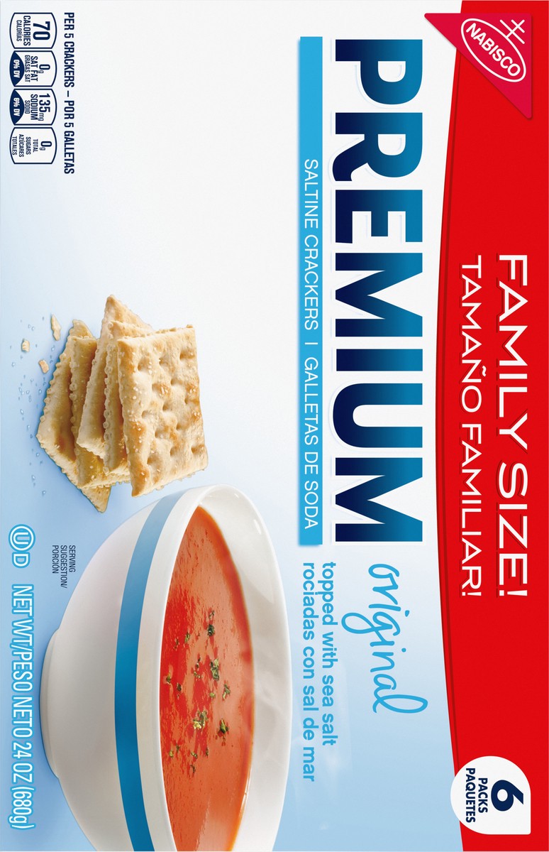 slide 5 of 9, Nabisco Family Size Premium Crackers, 24 oz