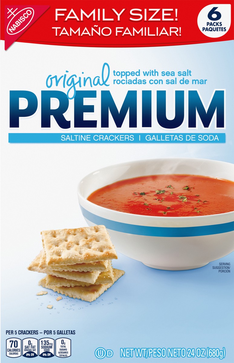 slide 6 of 9, Nabisco Family Size Premium Crackers, 24 oz