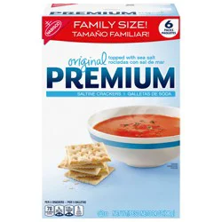 Premium Original Saltine Crackers, Lunch Snacks, Family Size, 24 oz