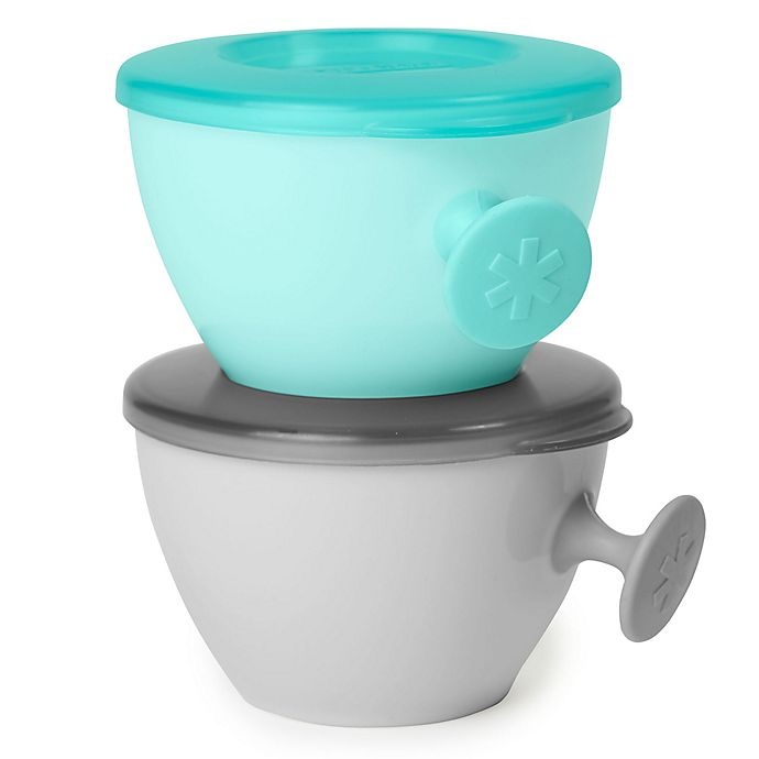 slide 1 of 5, Skip Hop SKIP*HOP Easy Grab Bowls - Grey/Teal, 2 ct