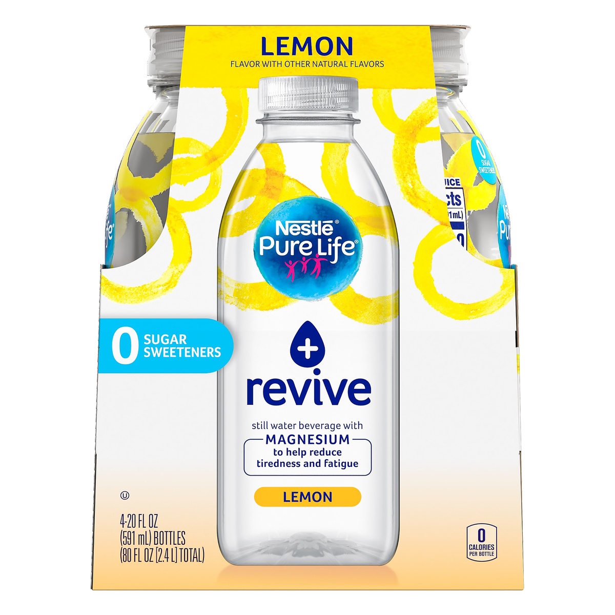 slide 1 of 1, Nestlé Pure Life Plus Protect Water Lemon, 4 ct; 20 oz