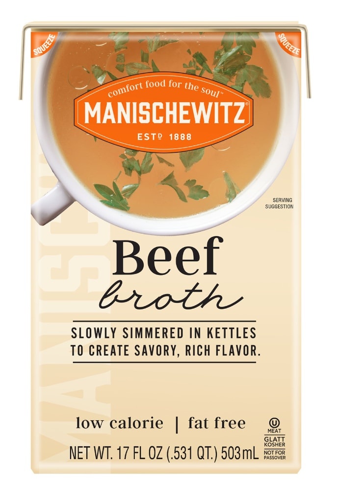 slide 1 of 1, Manischewitz Aseptic Broth Beef, 17 fl oz