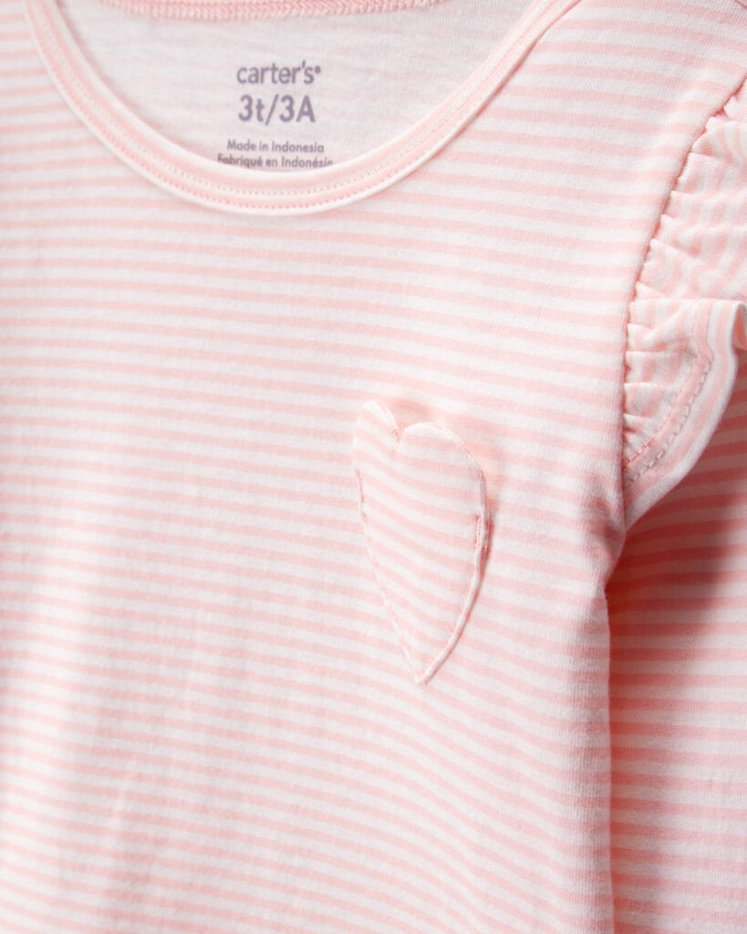 slide 3 of 4, Carter's Toddler 2-Piece Striped Jersey Tee & Tulle Tutu Skirt Set Pink 2T, 1 ct