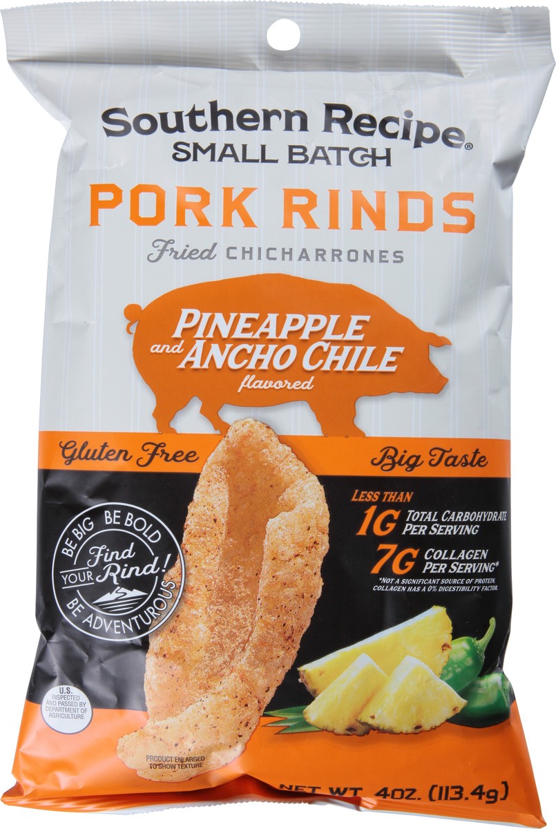 slide 13 of 13, Southern Recipe Small Batch Pineapple and Ancho Chile Flavored Pork Rinds 4 oz, 4 oz