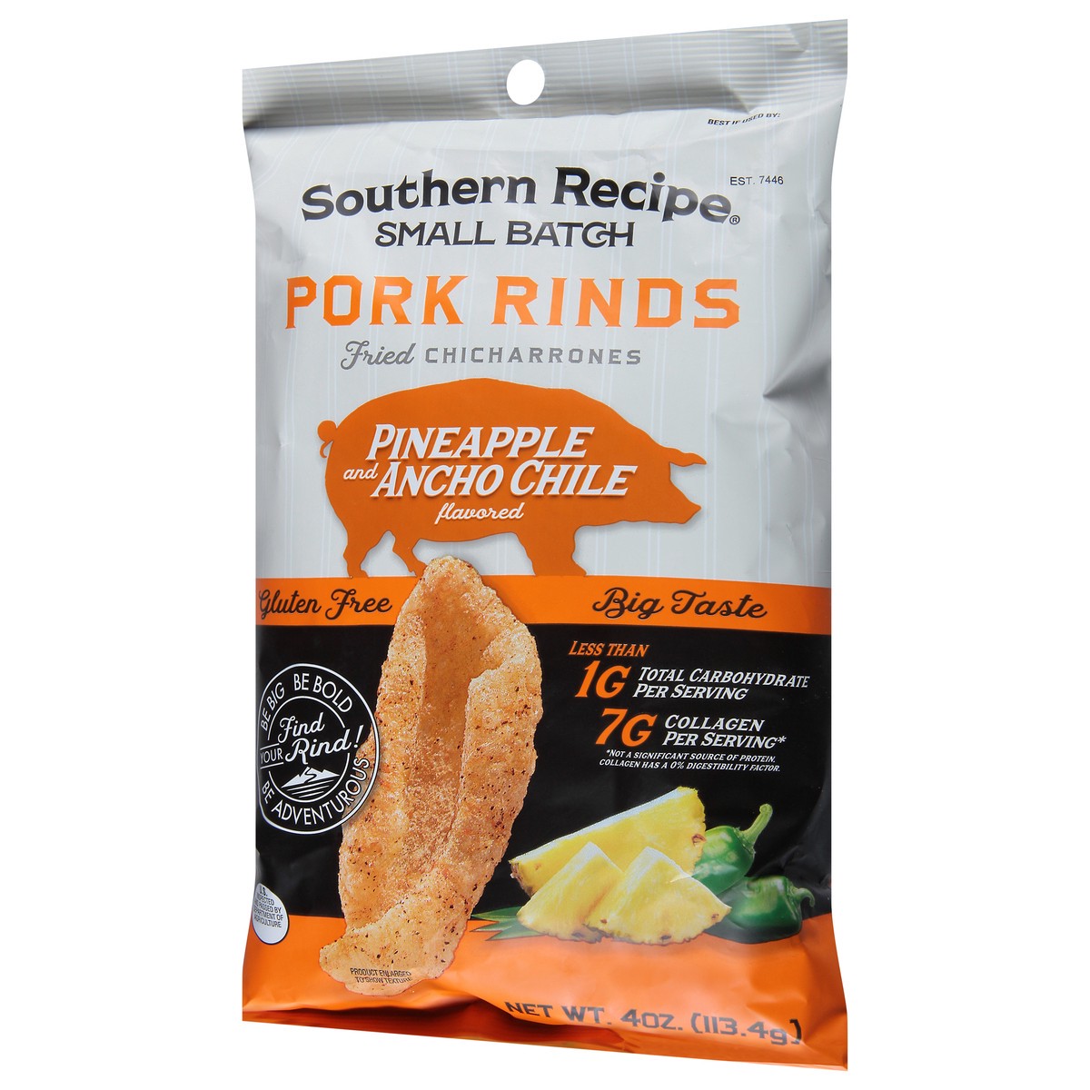 slide 8 of 13, Southern Recipe Small Batch Pineapple and Ancho Chile Flavored Pork Rinds 4 oz, 4 oz