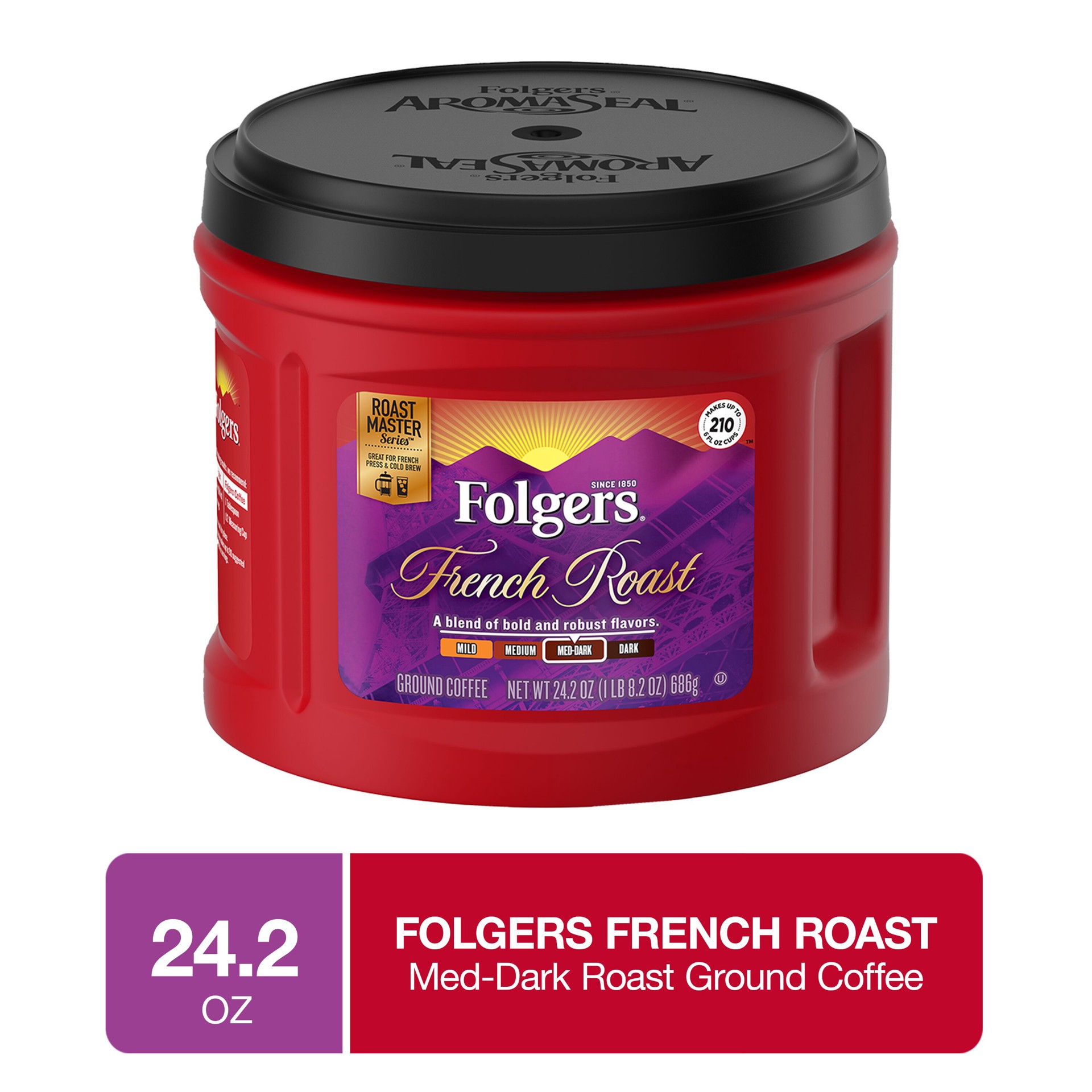 slide 5 of 5, Folgers Folger's French Roast Ground Coffee, 24.2 oz