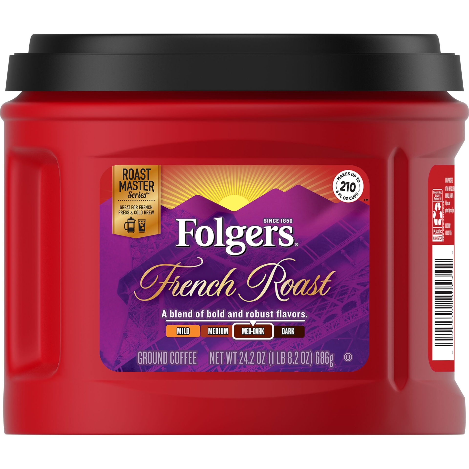 slide 2 of 2, Folgers French Roast Ground Coffee, 24.2 oz
