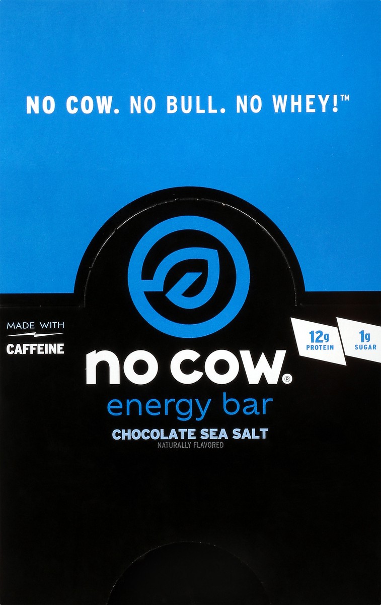 slide 9 of 11, No Cow Chocolate Sea Salt Energy Bar 12 ea, 12 ct