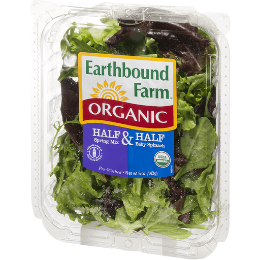 slide 3 of 9, Earthbound Farm Organic Half & Half Baby Spinach and Spring Mix, 5 oz