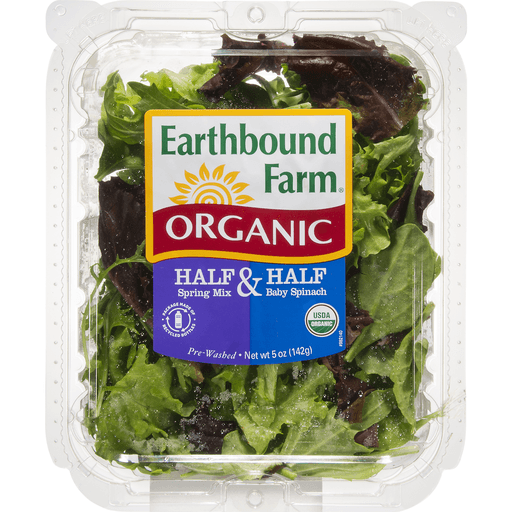 slide 4 of 9, Earthbound Farm Organic Half & Half Baby Spinach and Spring Mix, 5 oz