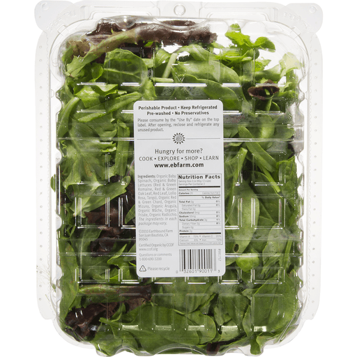 slide 7 of 9, Earthbound Farm Organic Half & Half Baby Spinach and Spring Mix, 5 oz