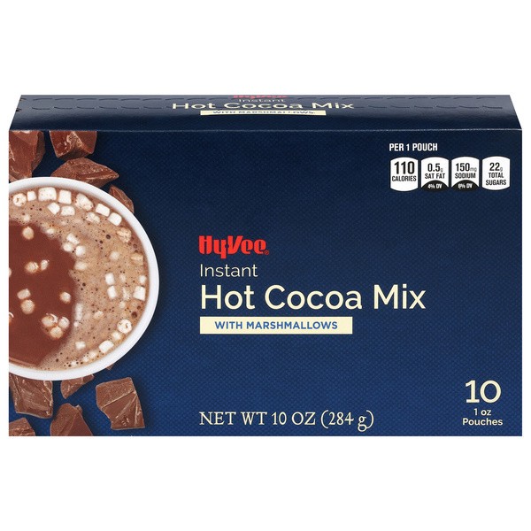 slide 1 of 8, Hy-vee Instant Hot Cocoa Mix With Marshmallows - 10 ct; 1 oz - 10 ct; 1 oz, 10 ct; 1 oz