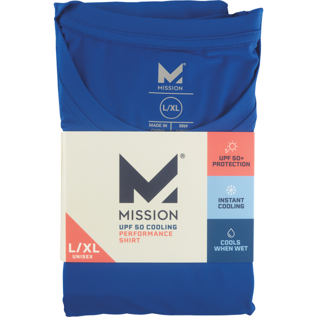 slide 1 of 1, Mission Cooling Sun Shirt, Blue, L/Xl, 1 ct
