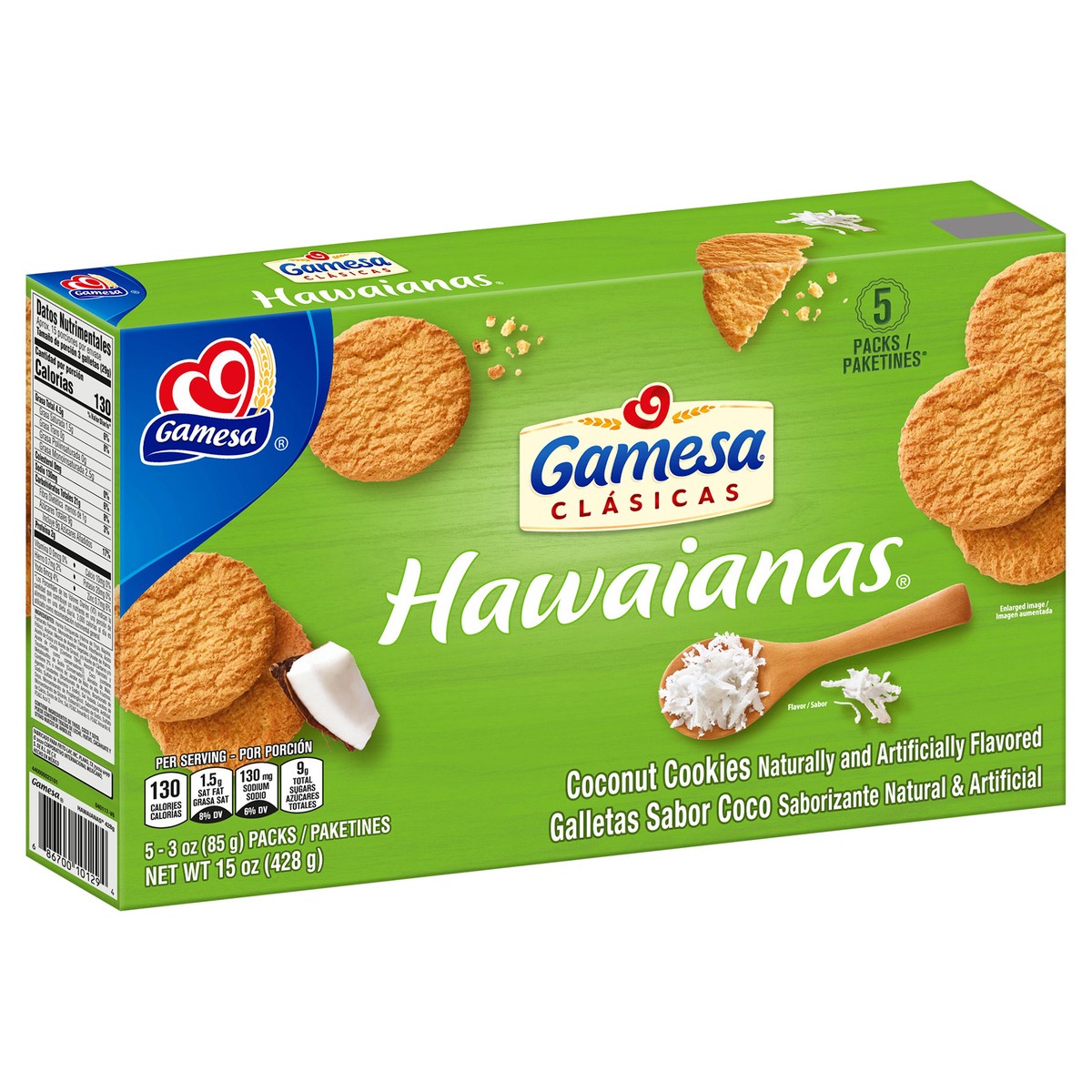 slide 3 of 10, Gamesa Hawaiians Cookies, 5 ct