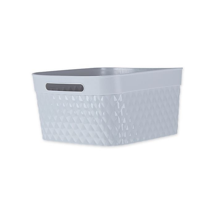 slide 1 of 1, Starplast Large Rectangular Quilted Flex Storage Basket - Grey, 1 ct