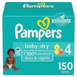 Pampers Baby Dry Diapers Enormous Pack Size 4 - 150 Count