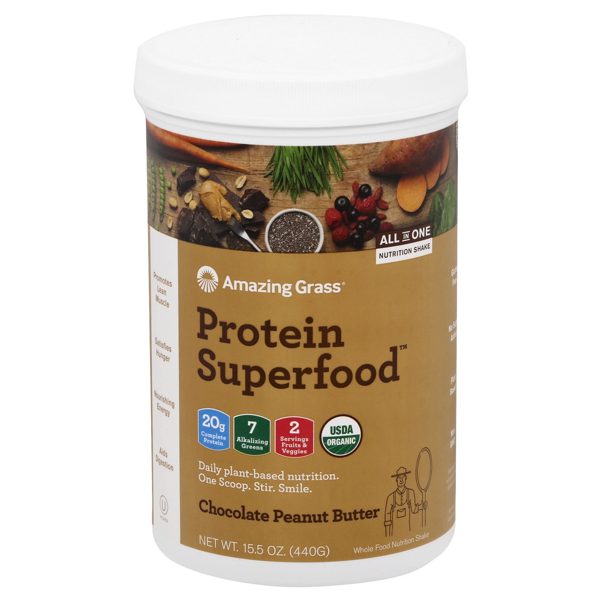 slide 2 of 12, Amazing Grass Chocolate Peanut Butter Protein Superfood 16 oz, 16 oz