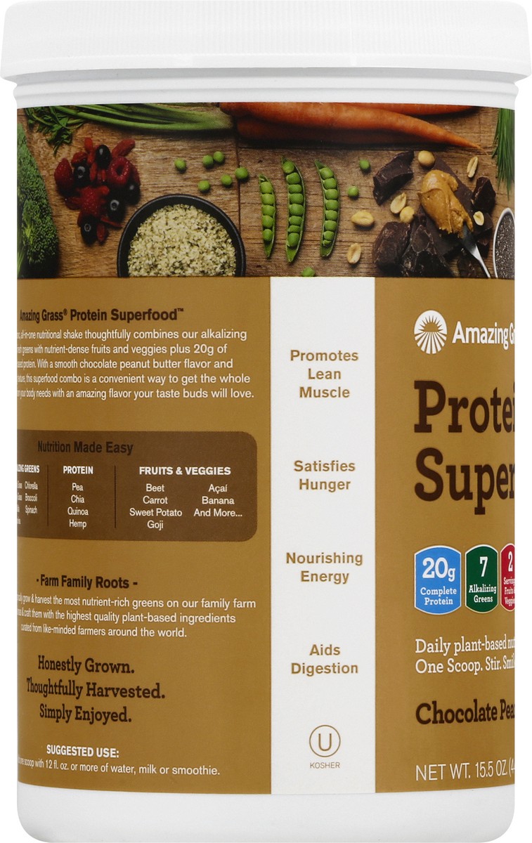 slide 6 of 12, Amazing Grass Chocolate Peanut Butter Protein Superfood 16 oz, 16 oz