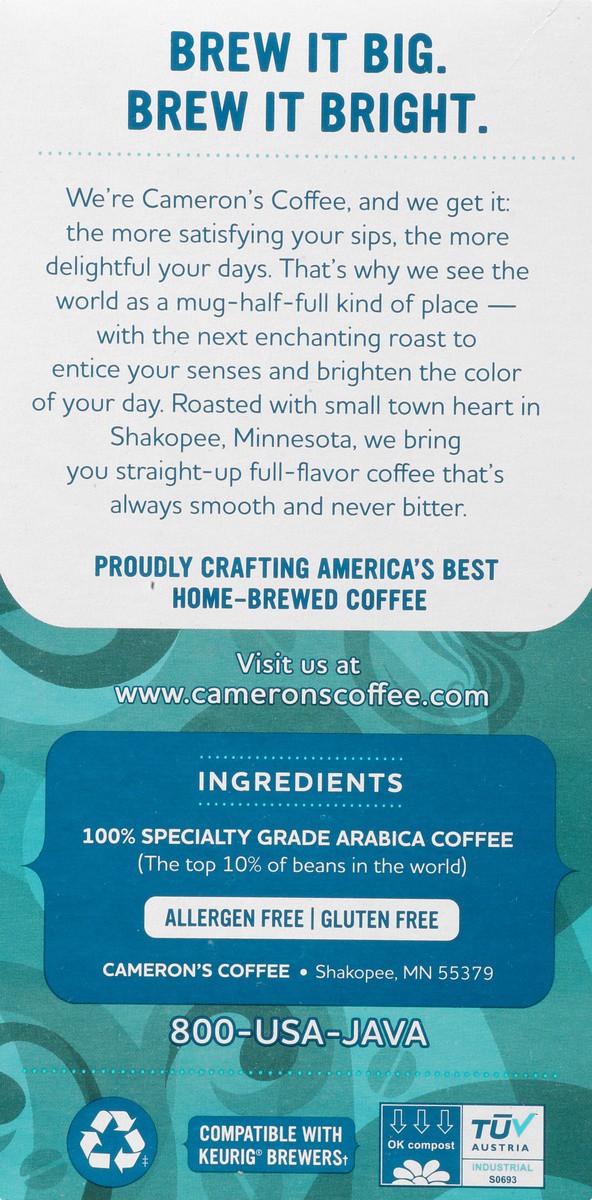 slide 8 of 9, Cameron's EcoPod Medium Dark Roast Smooth Jamaican Blend Coffee Cup/Tub/Bowl - 32 ct, 32 ct