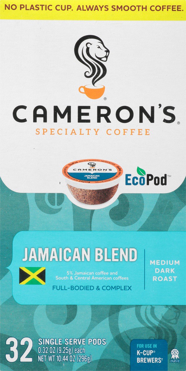 slide 8 of 9, Cameron's EcoPod Medium Dark Roast Smooth Jamaican Blend Coffee Cup/Tub/Bowl 32 ea, 32 ct