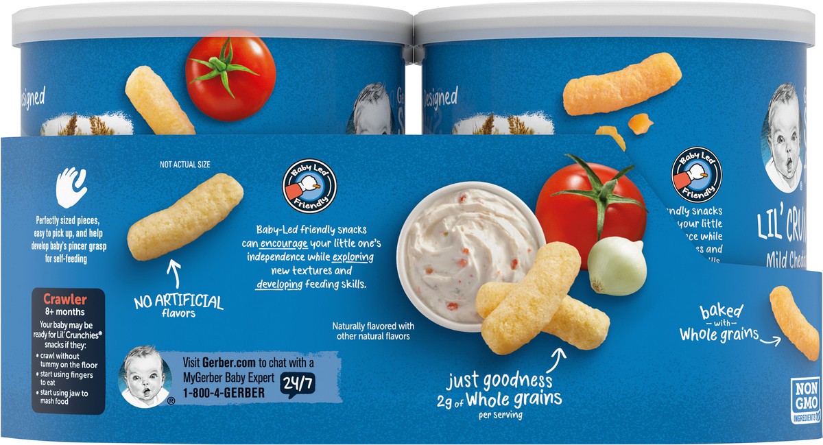 slide 3 of 9, Gerber Stage 3 Baby Food Snacks, Value Pack Lil’ Crunchies, Baby Led Feeding, 4PK, 4 ct