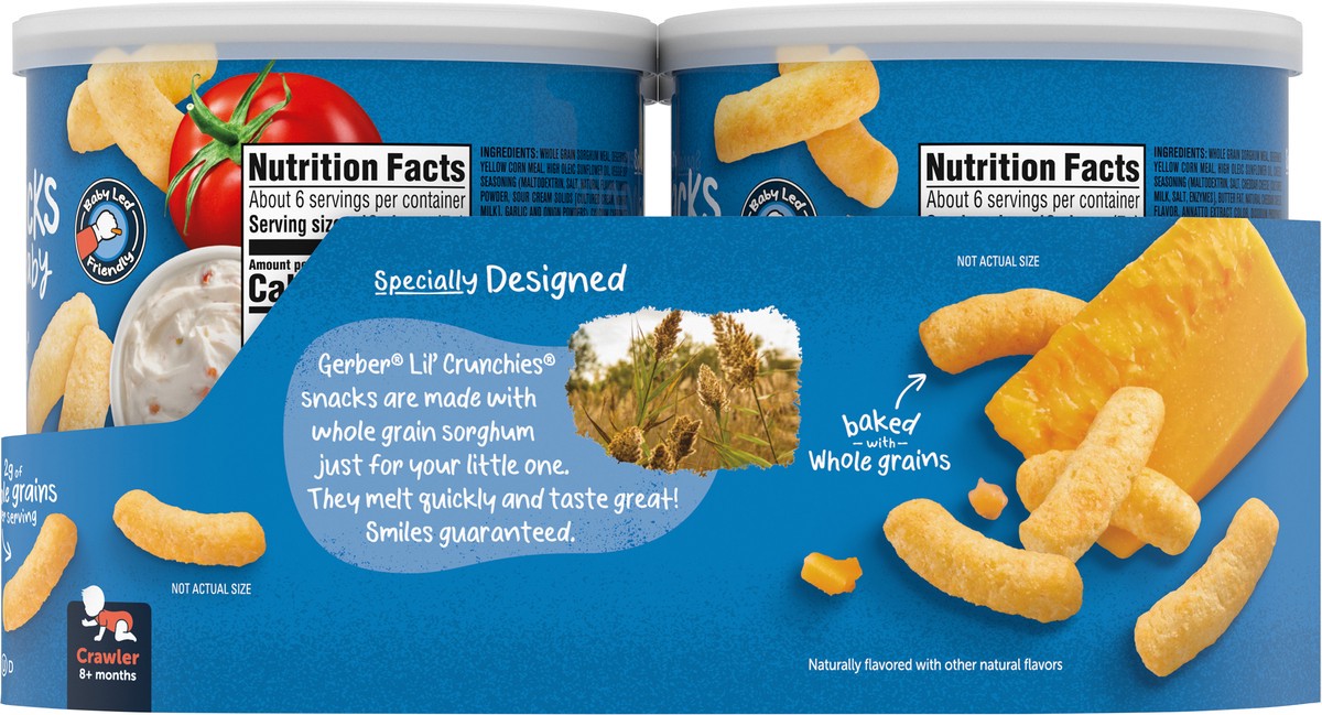 slide 4 of 9, Gerber Stage 3 Baby Food Snacks, Value Pack Lil’ Crunchies, Baby Led Feeding, 4PK, 4 ct