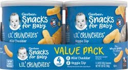 Gerber Stage 3 Baby Food Snacks, Value Pack Lil’ Crunchies, Baby Led Feeding, 4PK