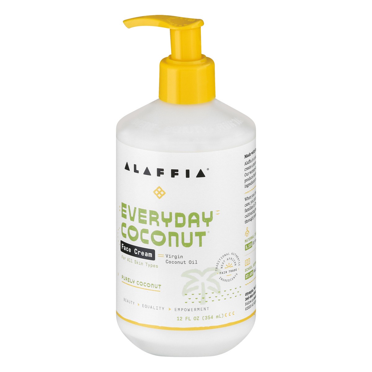 slide 3 of 11, Alaffia Purely Coconut Everyday Coconut Face Lotion, 12 fl oz