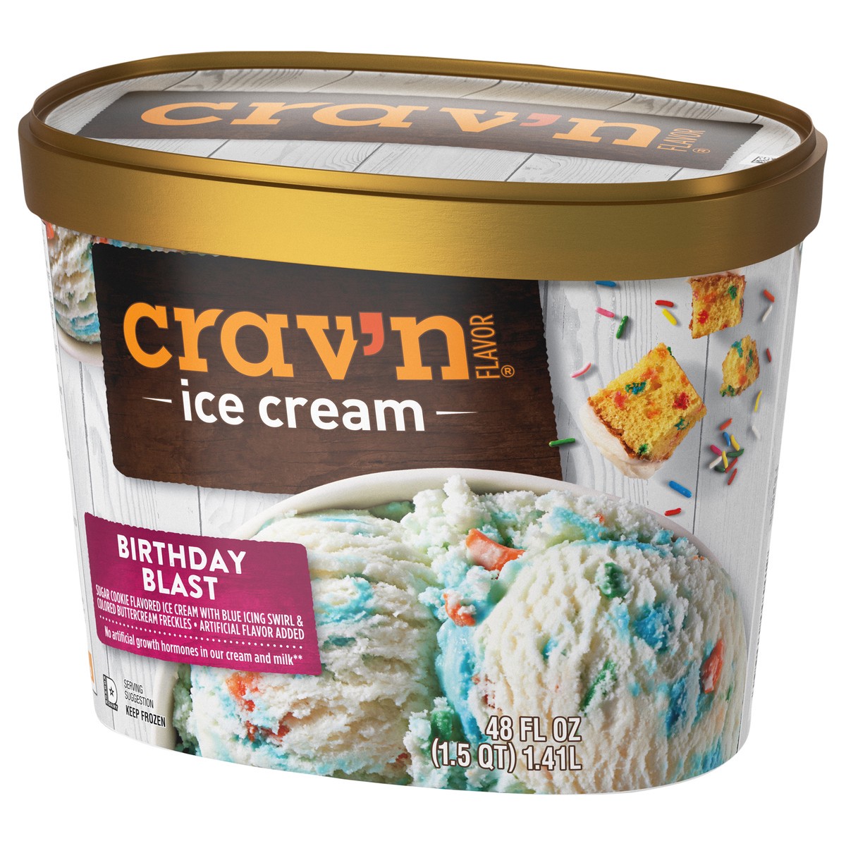 slide 2 of 4, Crav'n Flavor Birthday Blast Ice Cream 48 lb, 48 lb