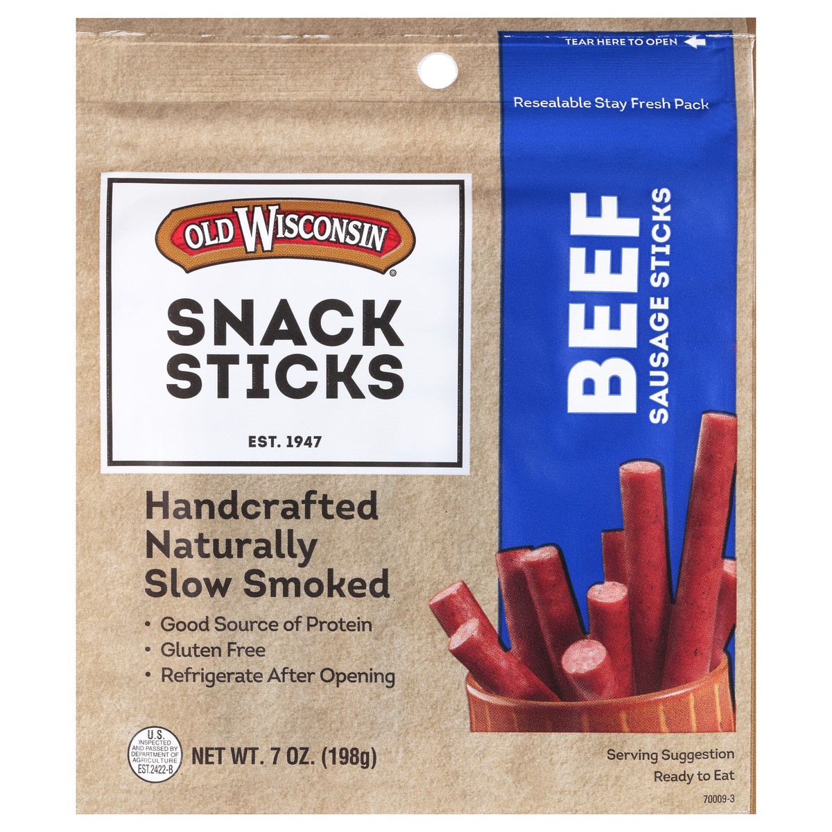 slide 1 of 7, Old Wisconsin Beef Snack Sticks, 7 oz