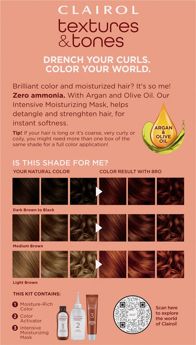 slide 2 of 11, Clairol Textures & Tones 8RO Sunset Copper, 1 ct
