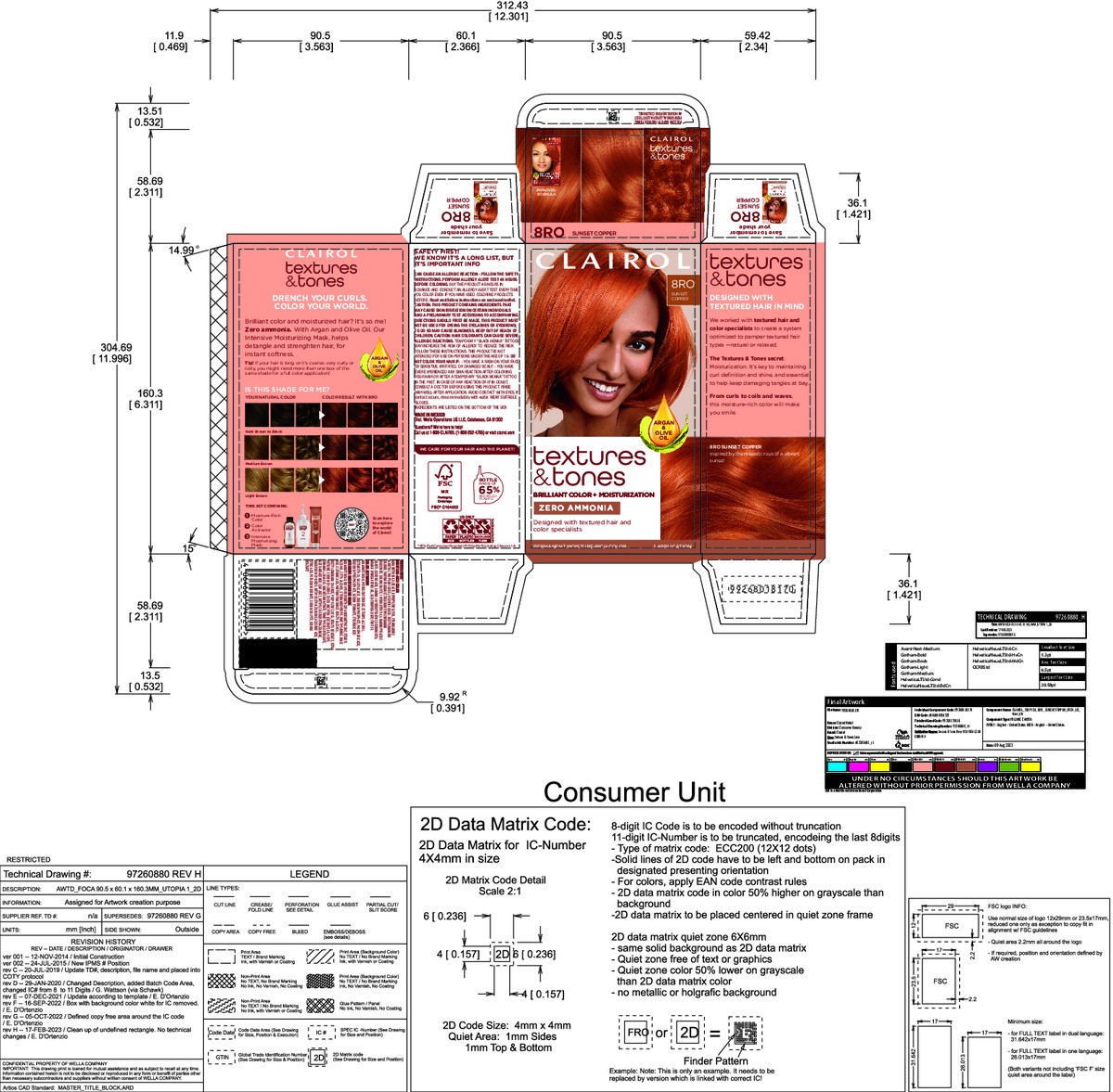 slide 4 of 11, Clairol Textures & Tones 8RO Sunset Copper, 1 ct
