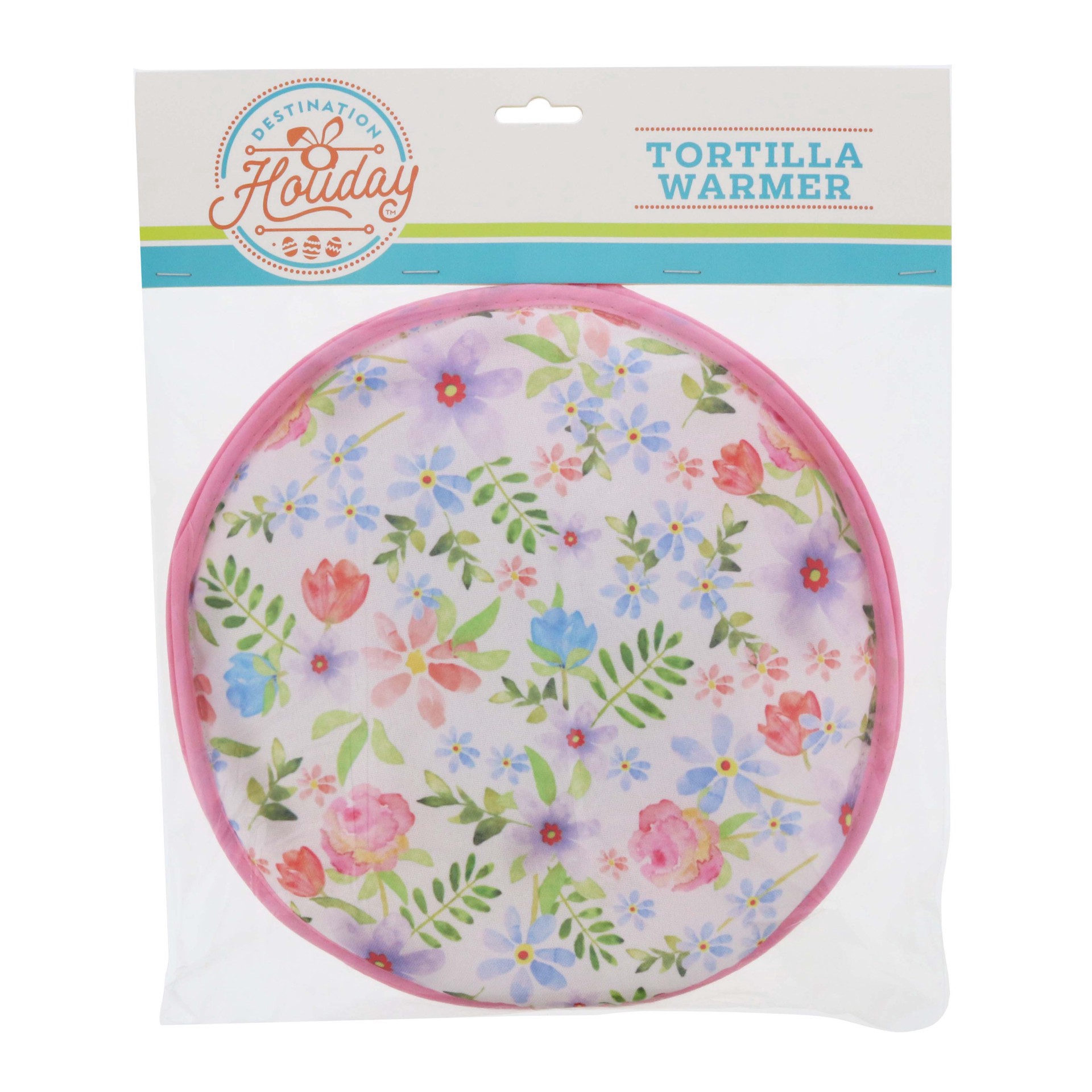 slide 1 of 1, Destination Holiday Pink Floral Easter Tortilla Warmer, 1 ct