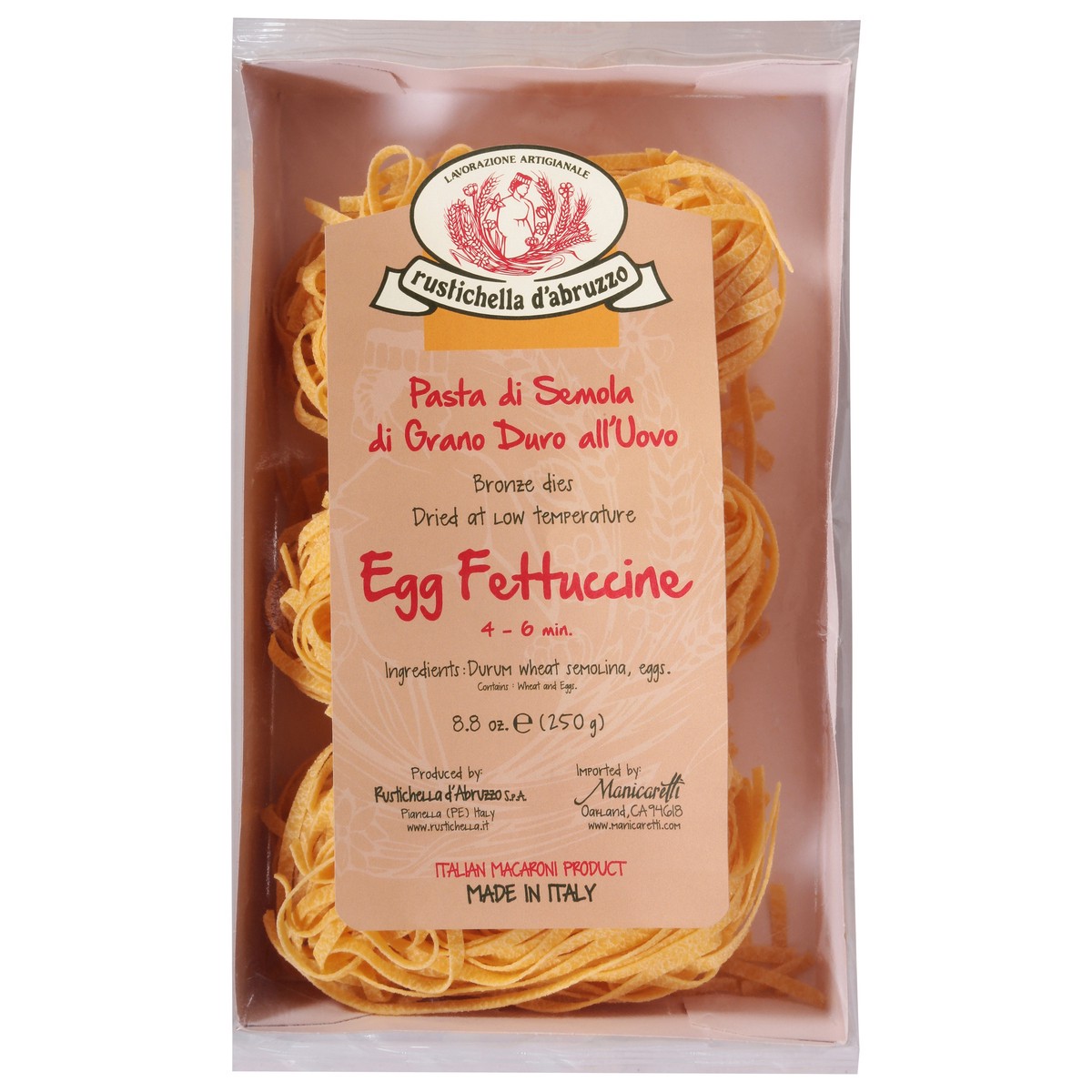 slide 1 of 11, Rustichella d'Abruzzo Pasta Fettuccine Bag, 8.8 oz