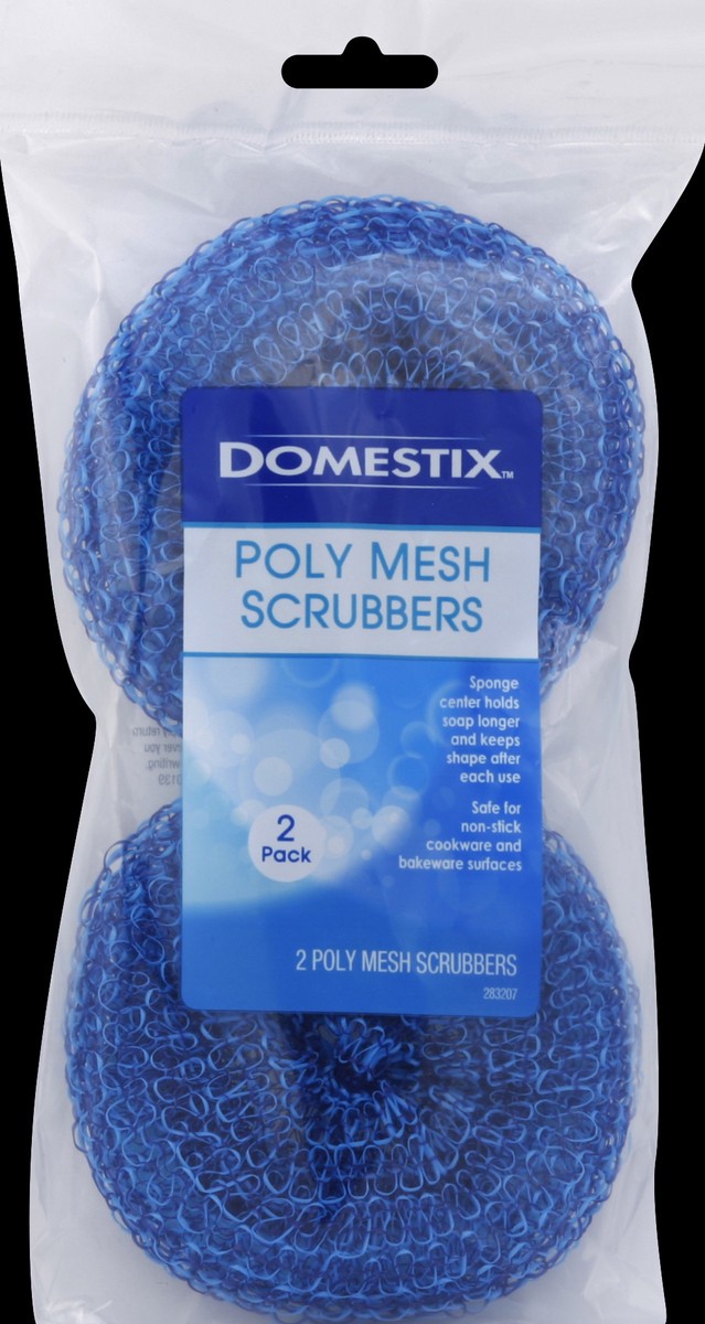 slide 5 of 6, Domestix Scrubbers, Poly Mesh, 2 ct