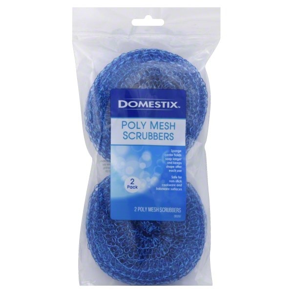 slide 1 of 6, Domestix Scrubbers, Poly Mesh, 2 ct