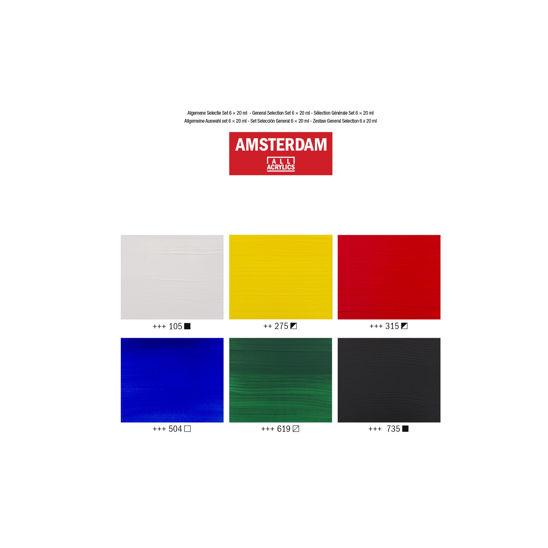 slide 4 of 6, New Amsterdam Standard Series 6 Color General Selection Acrylic Paint Set, 1 ct